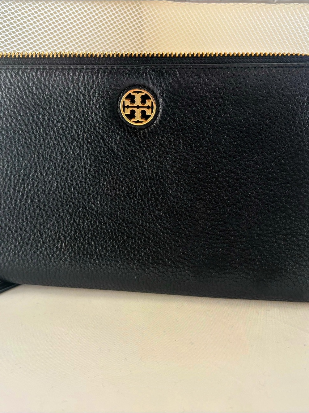 Tory Burch Kira Black Pebbled Leather Crossbody Bag